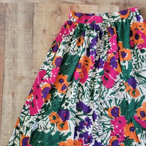 Vera Neumann Vivid Floral Long Skirt - Picture 4 of 14